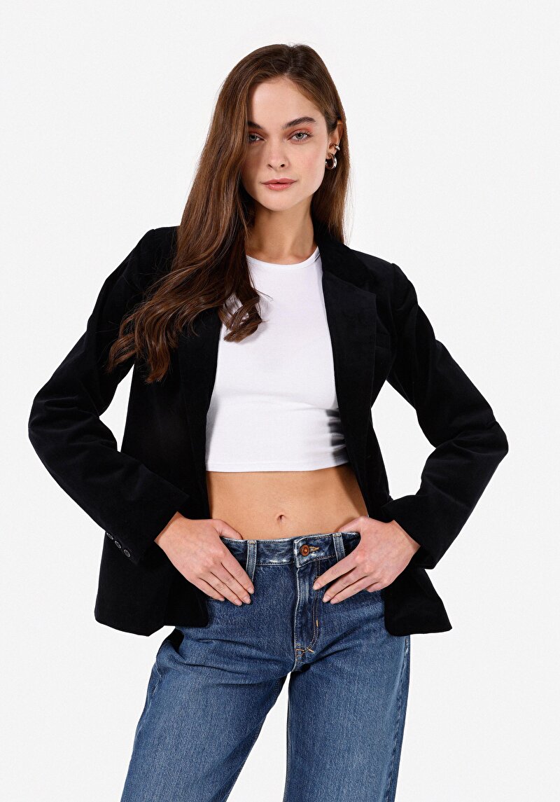 Regular Fit Kadın Lacivert Ceket