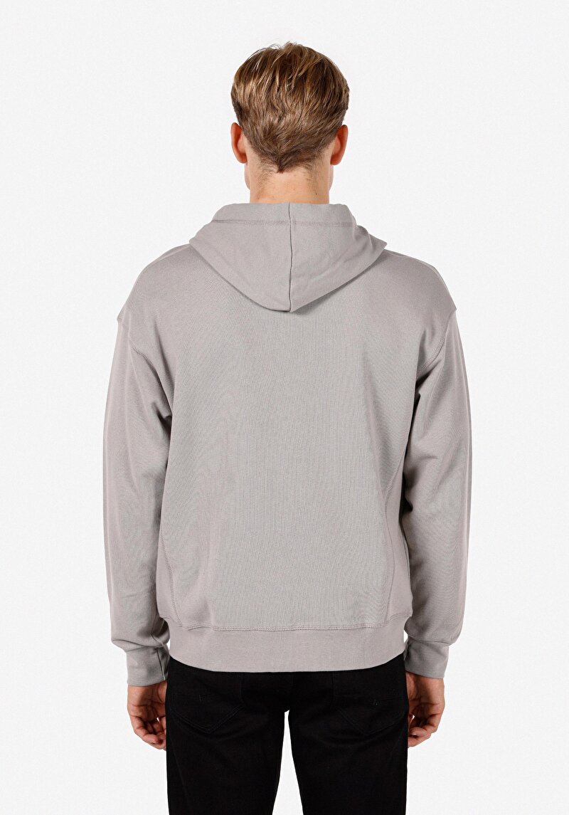 Oversize Fit Erkek Taş Sweatshirt