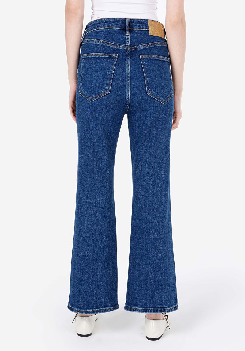 Regular Fit Kadın İndigo Jean Pantolon