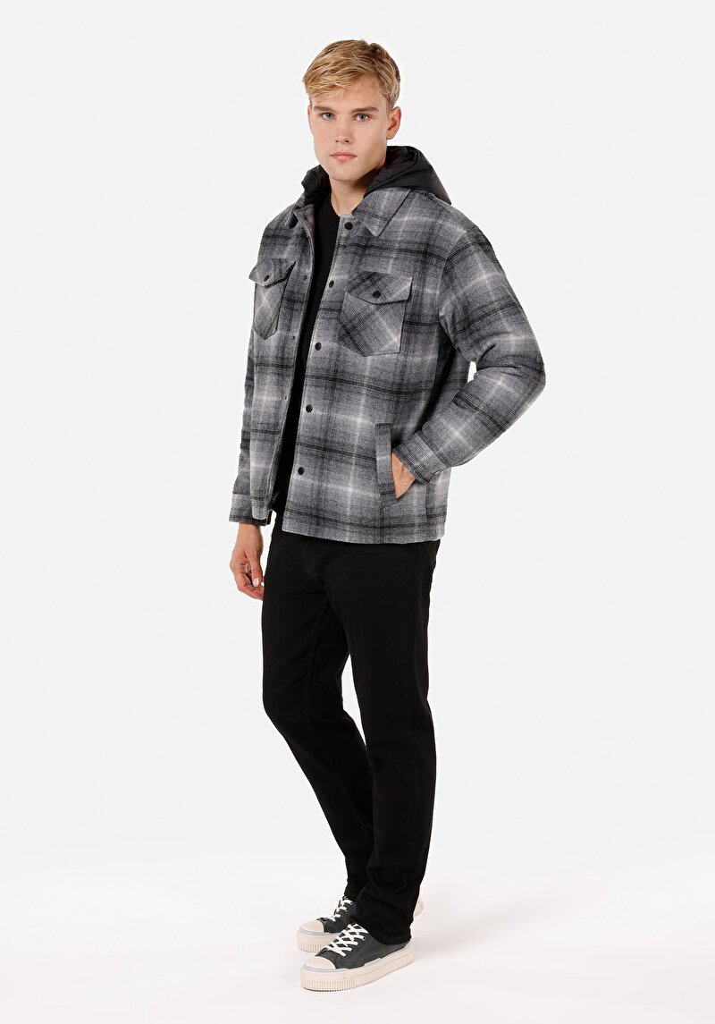 Regular Fit Erkek Gri Mont