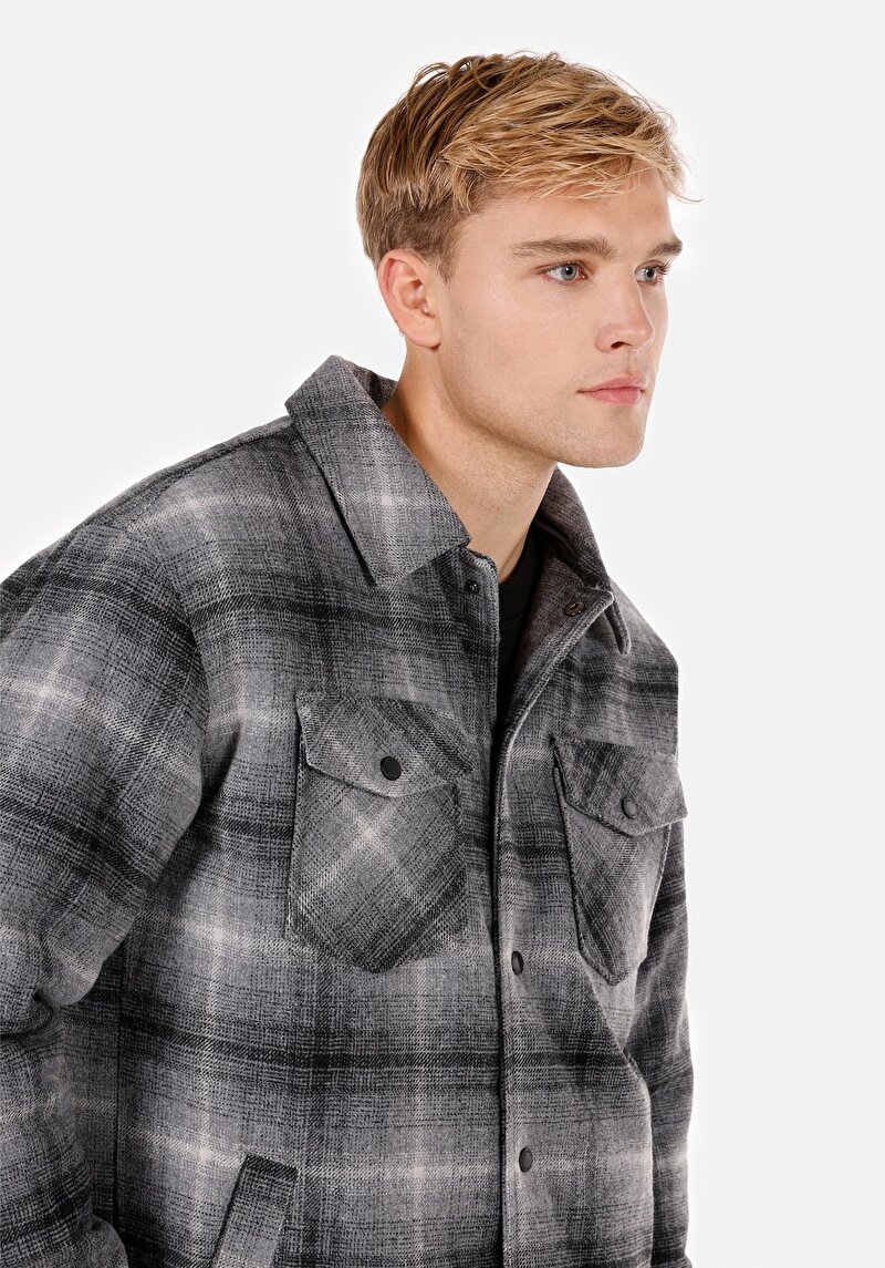 Regular Fit Erkek Gri Mont