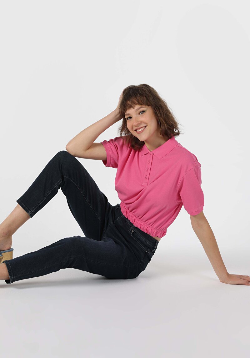 Mom Fit Yüksek Bel Daralan Paça Kadın Koyu İndigo Jean Pantolon