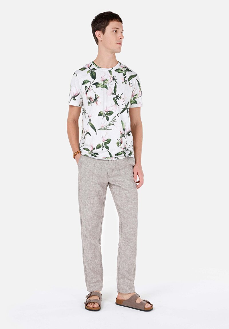 Regular Fit Orta Bel Düz Paça Erkek Kahverengi Pantolon