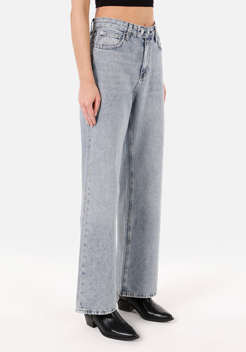 Regular Fit Kadın İndigo Denim Jean Pantolon