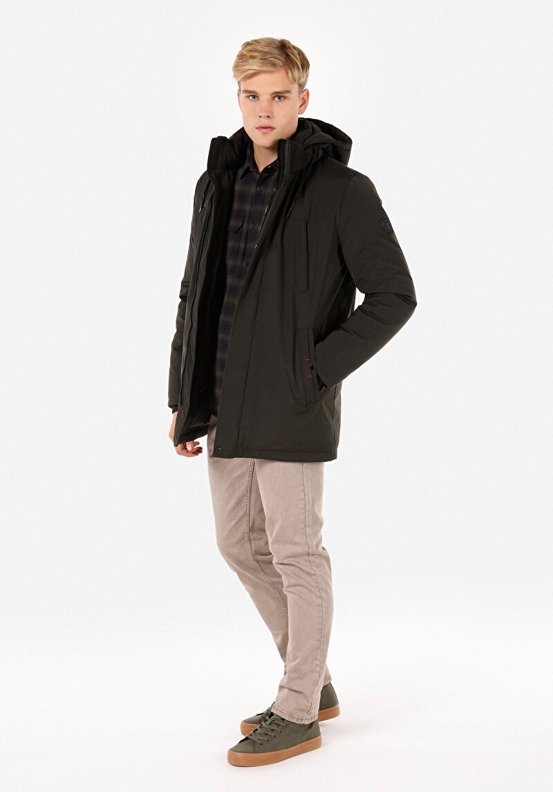 Regular Fit     Erkek Yeşil Mont