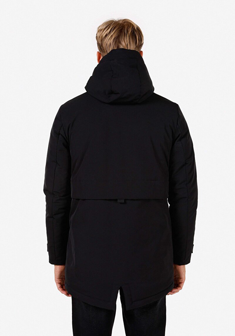 Regular Fit     Erkek Siyah Kaban