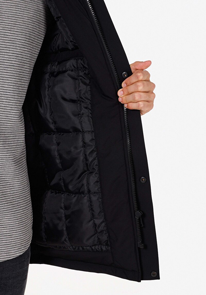 Regular Fit     Erkek Siyah Kaban