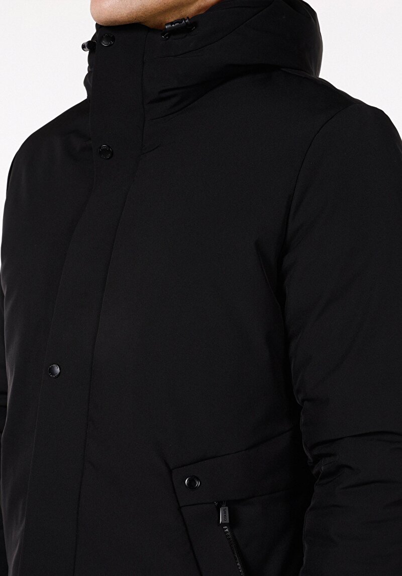 Regular Fit     Erkek Siyah Kaban