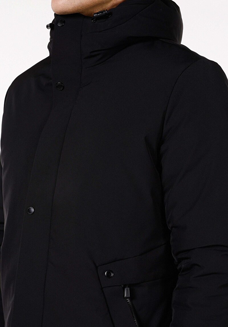 Regular Fit     Erkek Siyah Kaban