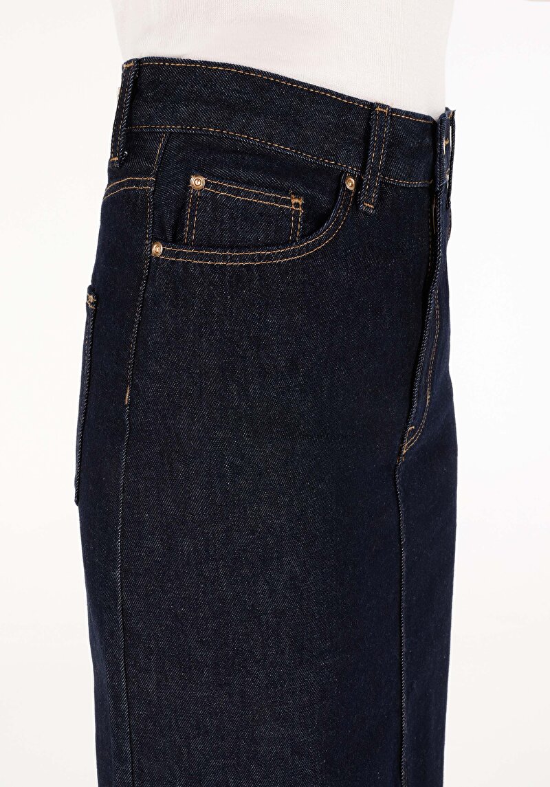 Slim Fit   Kadın Mavi Etek