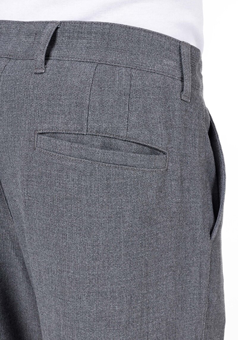 Carrot Fit Orta Bel Düz Paça Erkek Gri  Pantolon