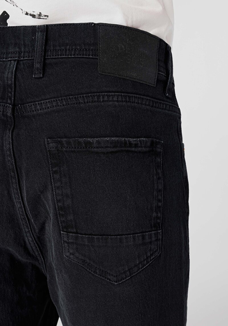 Loose Tapered Fit Süper Yüksek Bel Daralan Paça Erkek Gri Jean Pantolon