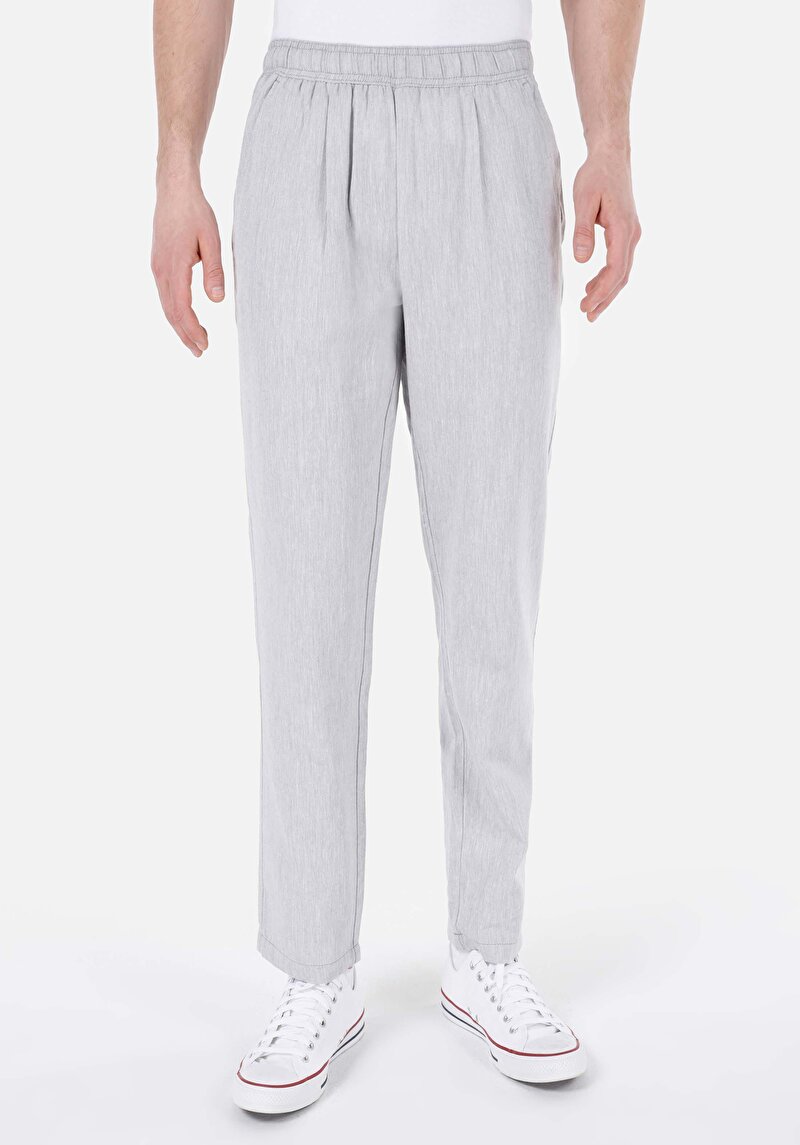 Regular Fit Orta Bel Düz Paça Erkek Mavi Pantolon