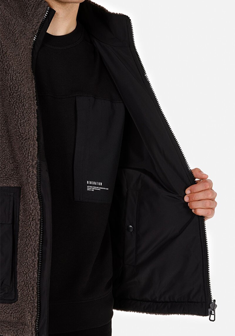 Regular Fit     Erkek Gri Mont