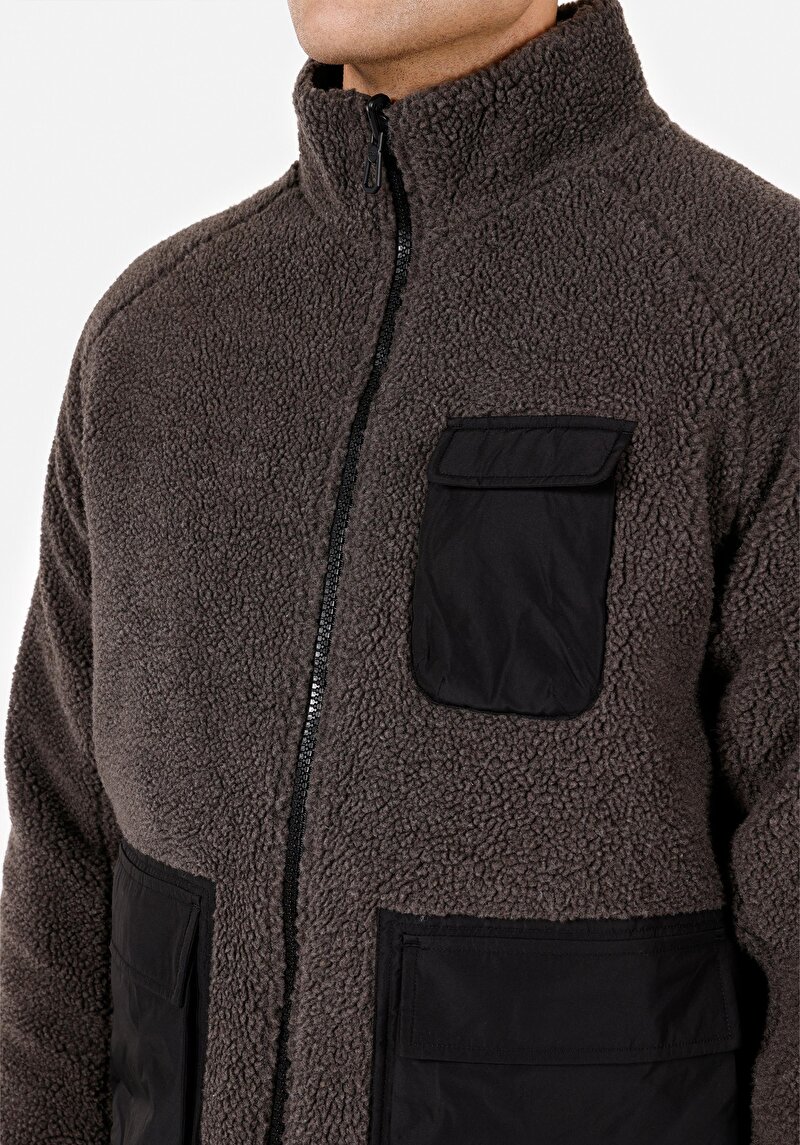 Regular Fit     Erkek Gri Mont