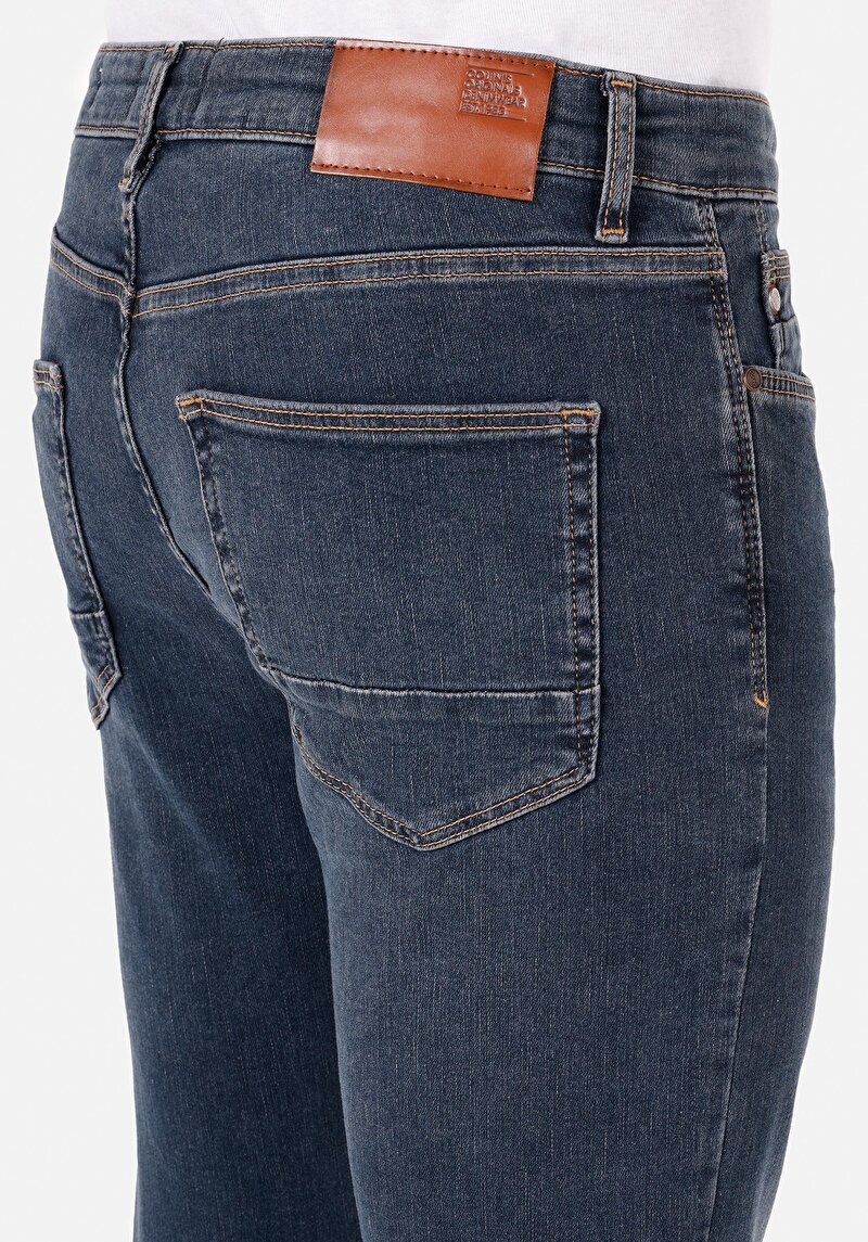 Skinny Fit Yüksel Bel Dar Paça Erkek İndigo Jean Pantolon