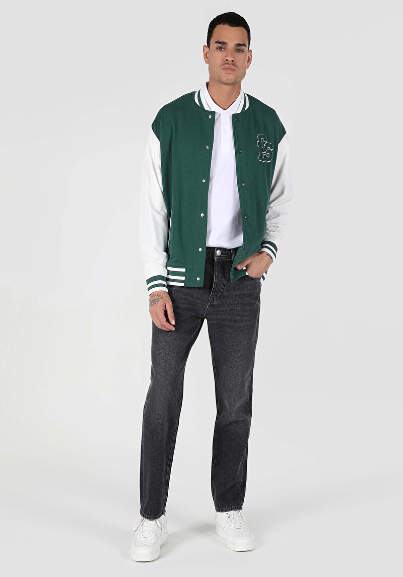 Loose Straight Fit Orta Bel Düz Paça Erkek Siyah Jean Pantolon