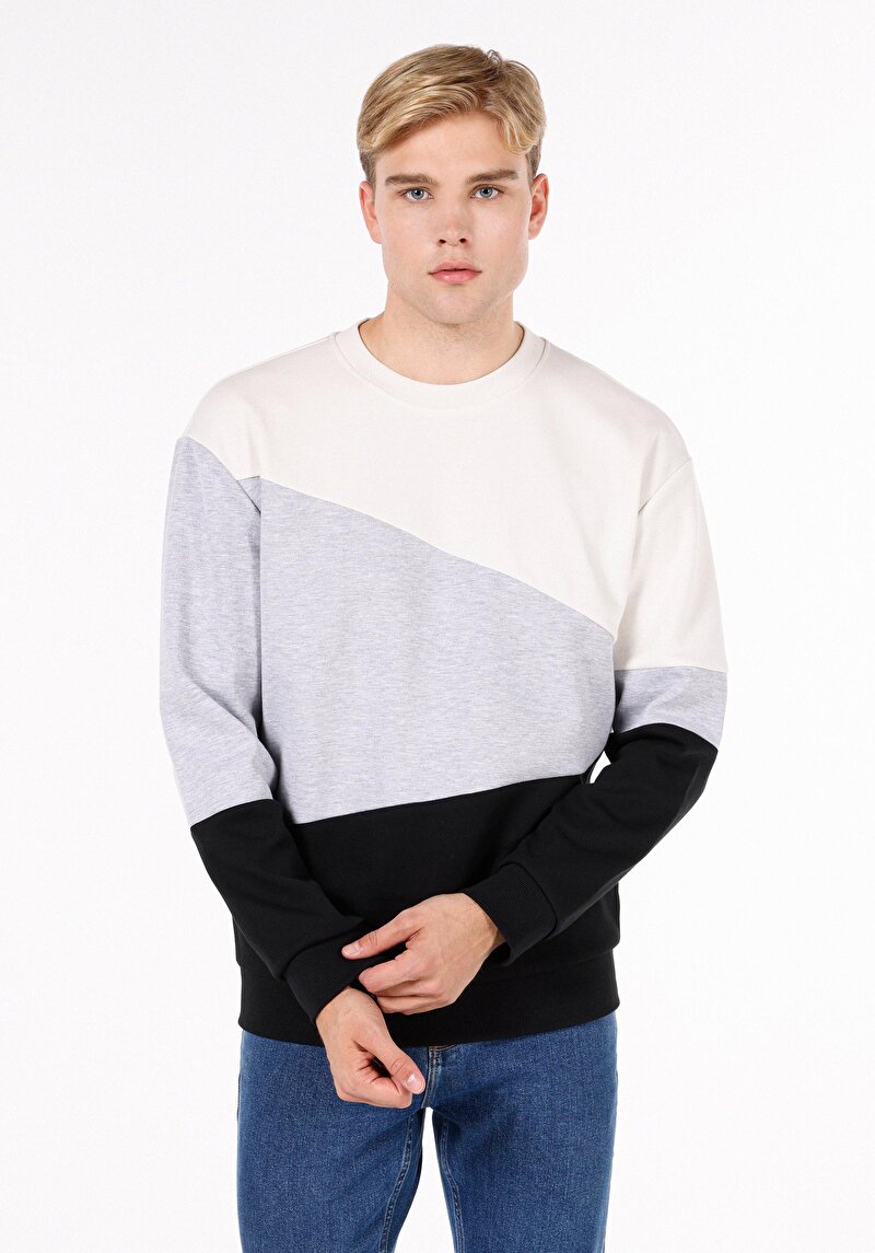 Comfort Fit Erkek Siyah Sweatshirt