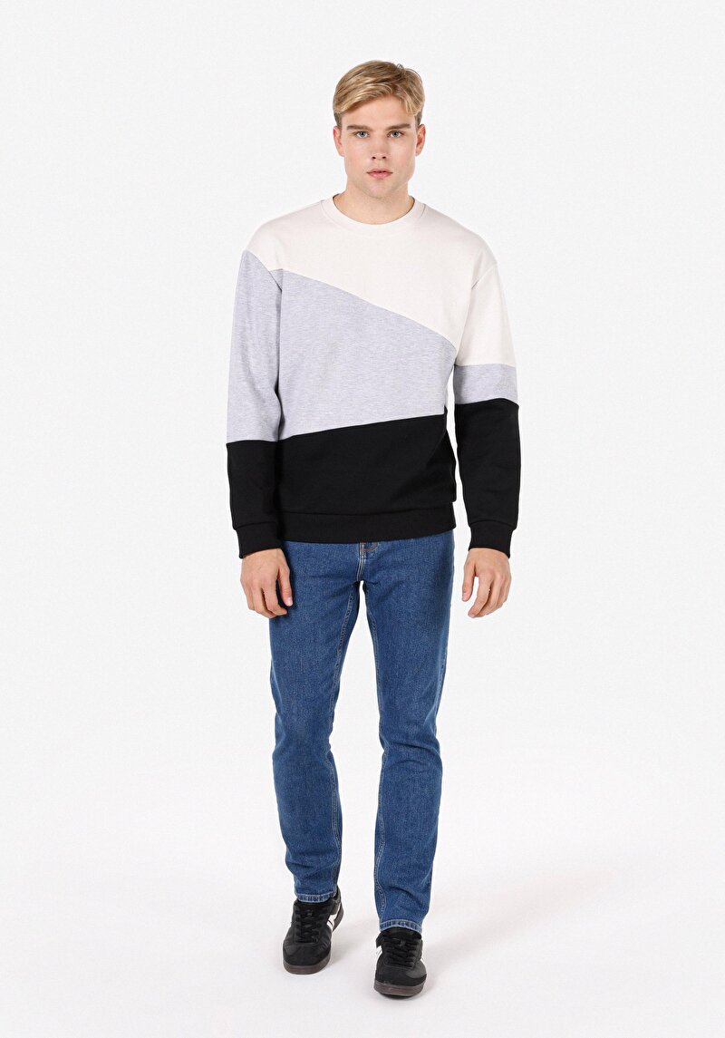 Comfort Fit Erkek Siyah Sweatshirt