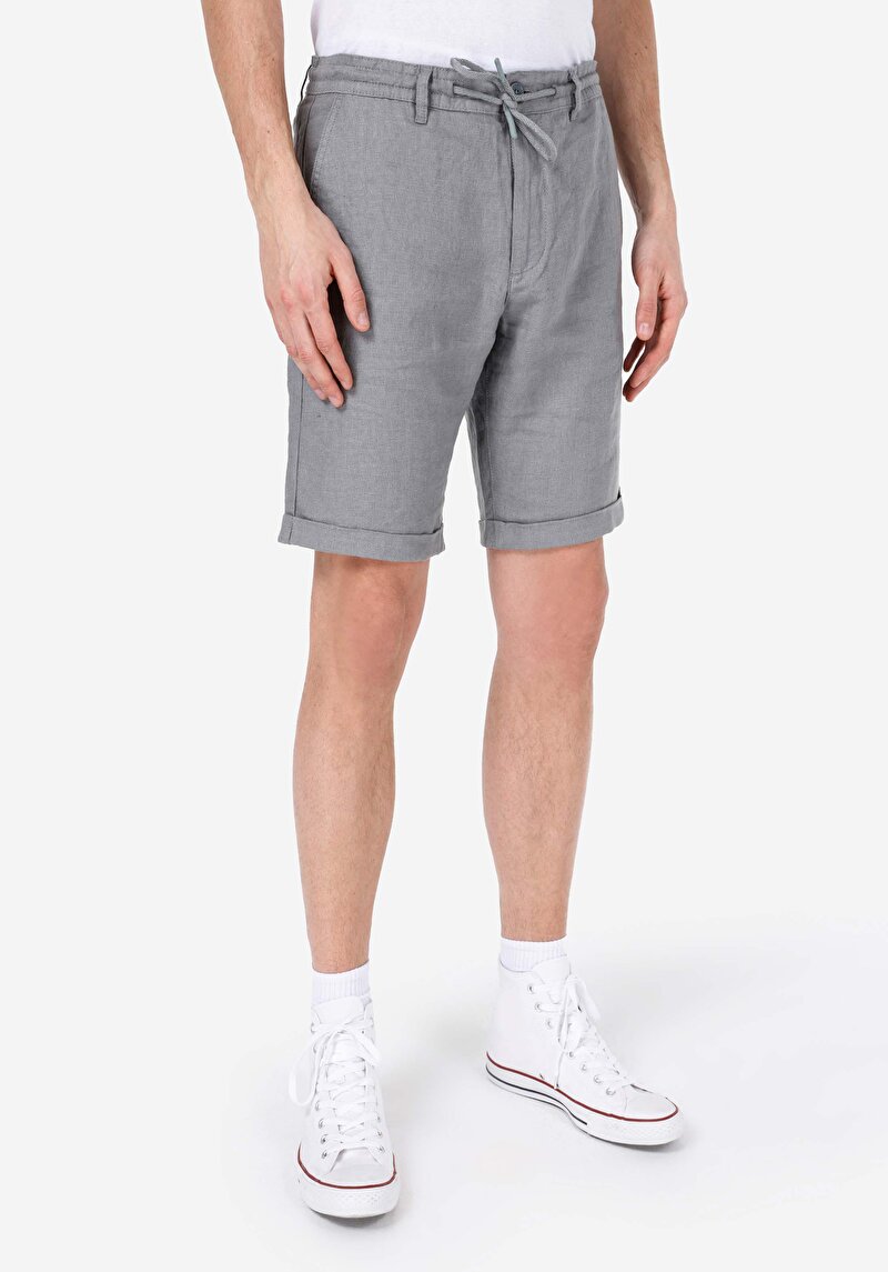 Regular Fit Orta Bel Düz Erkek Yeşil Şort