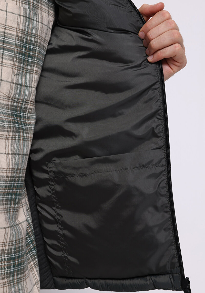 Slim Fit     Erkek Yeşil Yelek