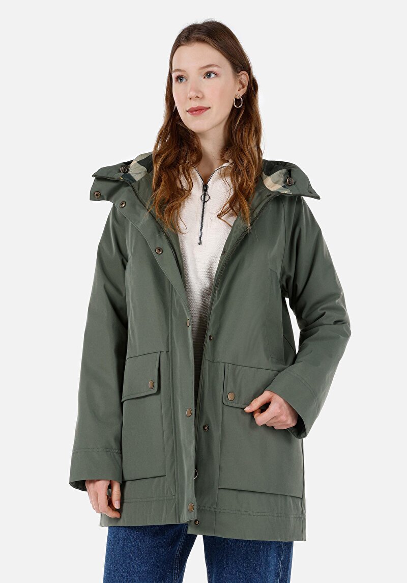 Regular Fit Kadın Yeşil Mont