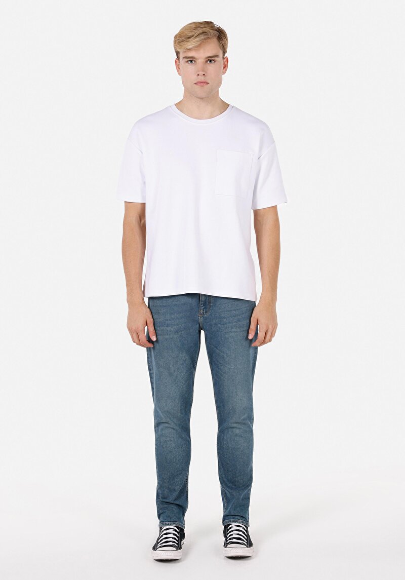 Regular Fit Erkek Yeşil Jean Pantolon