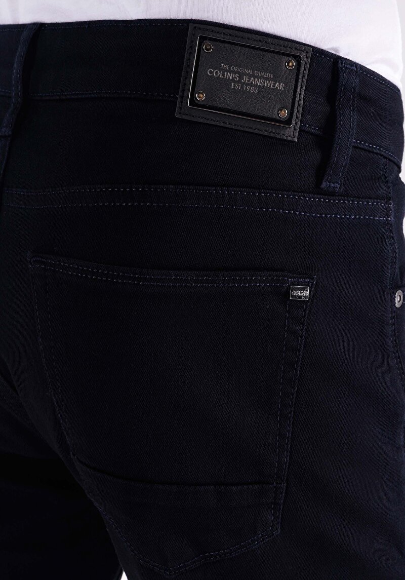 Slim Fit Düşük Bel Dar Paça Erkek Lacivert Jean Pantolon