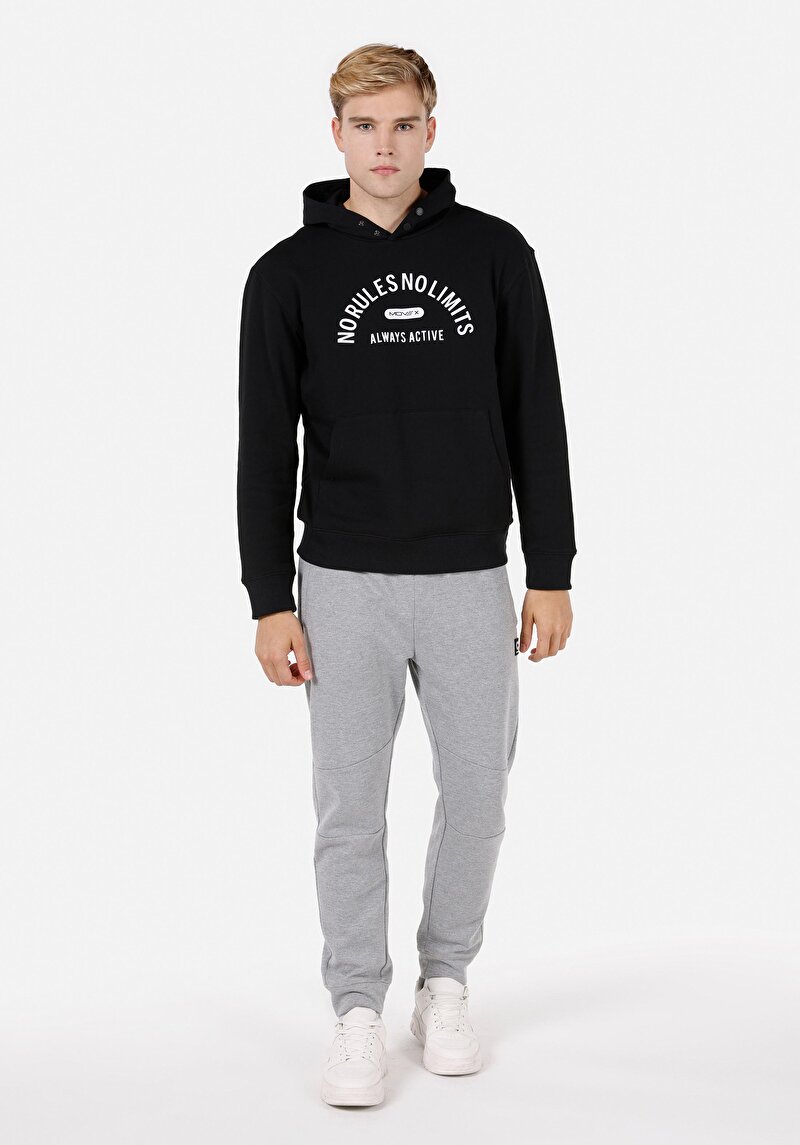 Comfort Fit   Erkek Siyah Sweatshirt