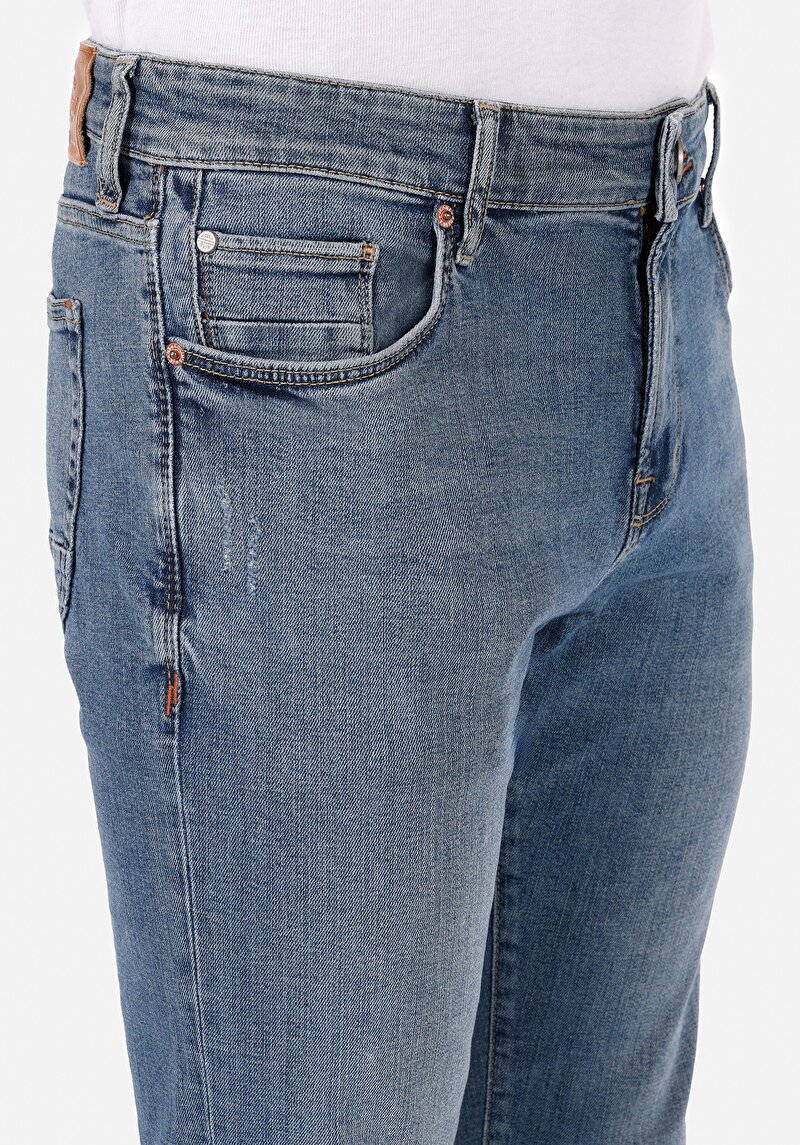 Slim Fit   Erkek Koyu İndigo Jean Pantolon