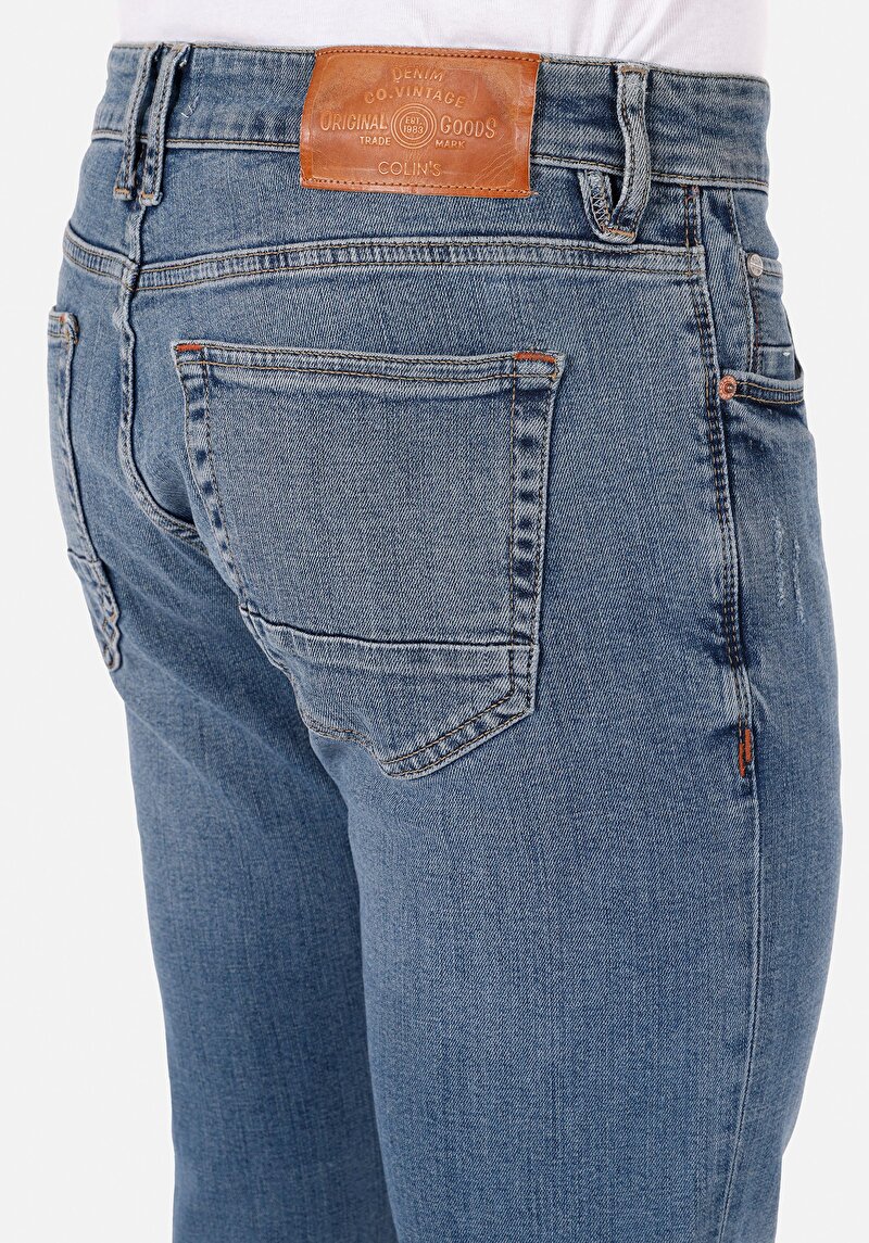 Slim Fit   Erkek Koyu İndigo Jean Pantolon