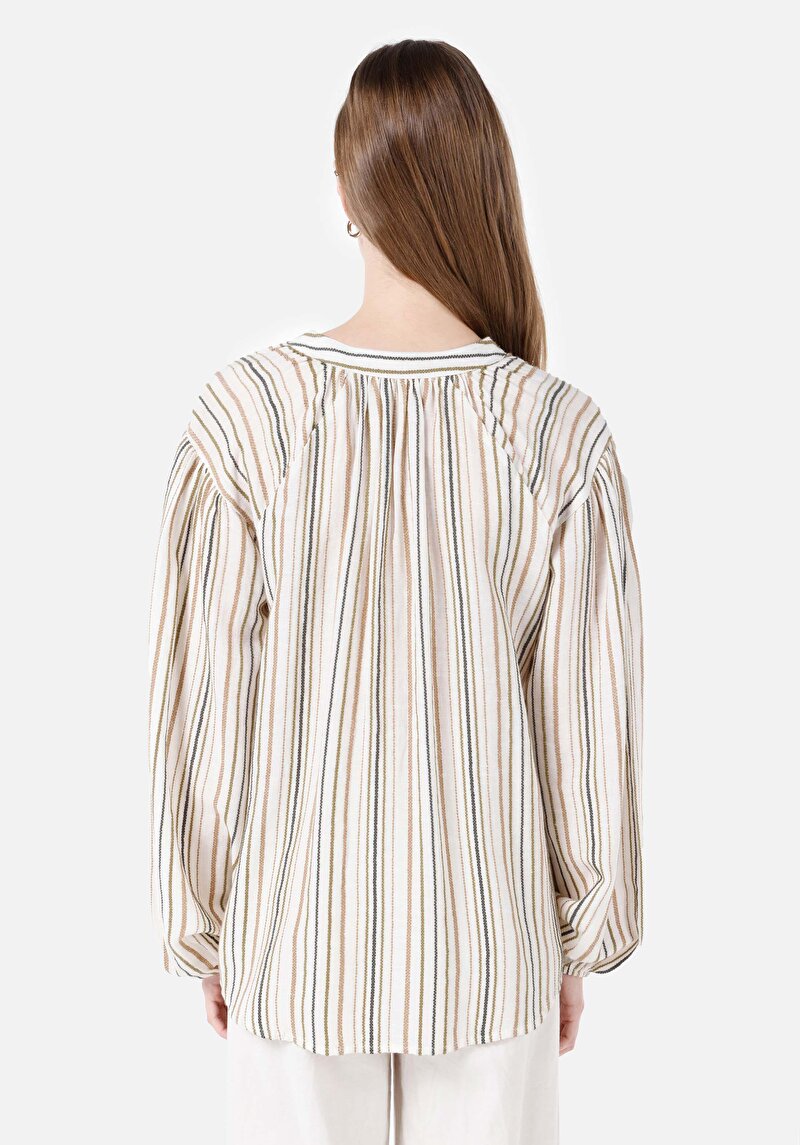 Regular Fit Kadın Bej Gömlek