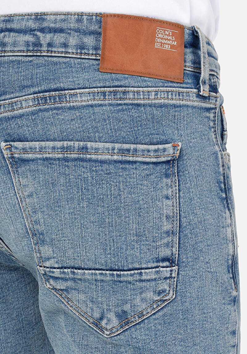 Slim Fit Düşük Bel Dar Paça Erkek İndigo Jean Pantolon