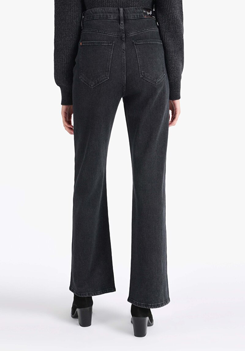 Regular Fit Yüksek Bel Tam Boy Paça Kadın Siyah Jean Pantolon