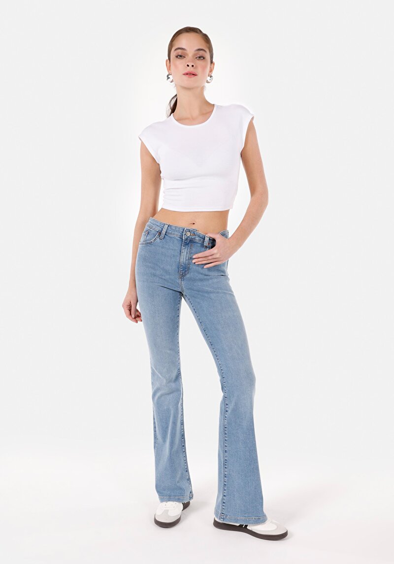 Slim Fit   Kadın İndigo Jean Pantolon