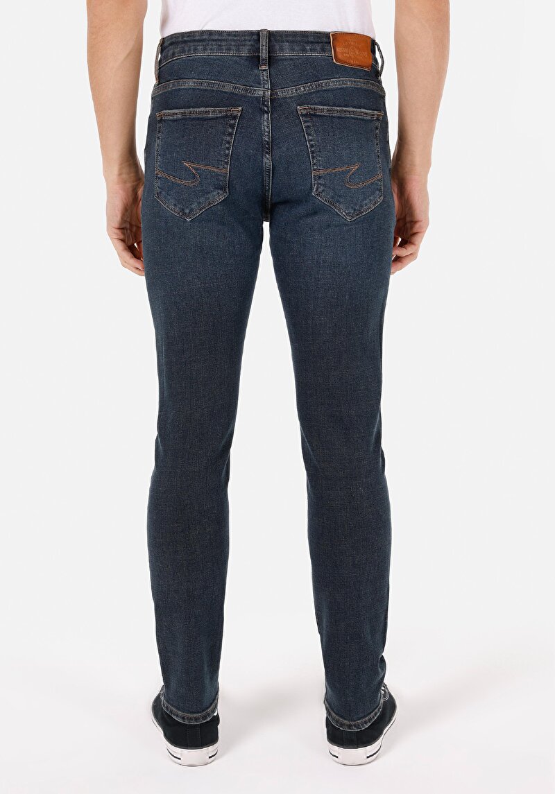 Slim Fit Düşük Bel Dar Paça Erkek Denim Jean Pantolon