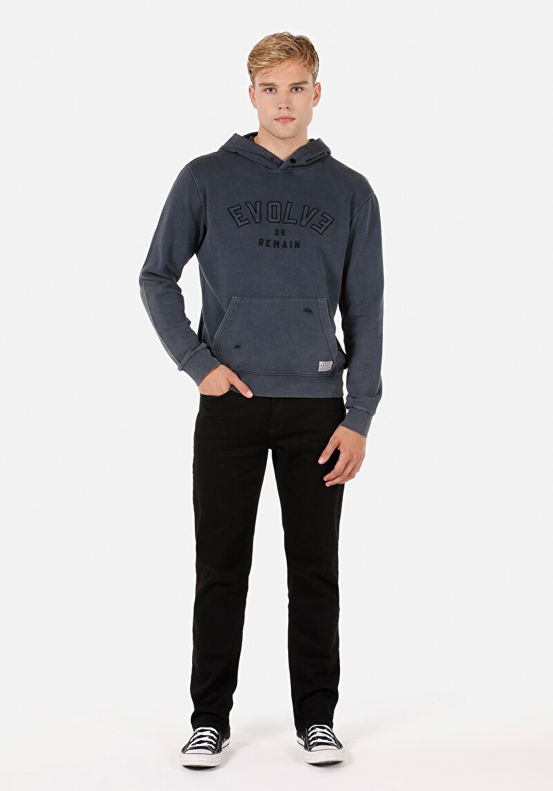 Regular Fit Erkek Örme Antrasit Sweatshirt