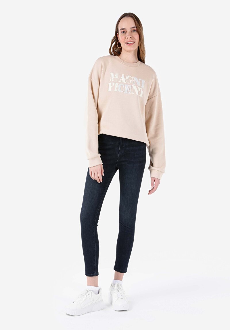 Skinny Fit Kadın Koyu İndigo Jean Pantolon