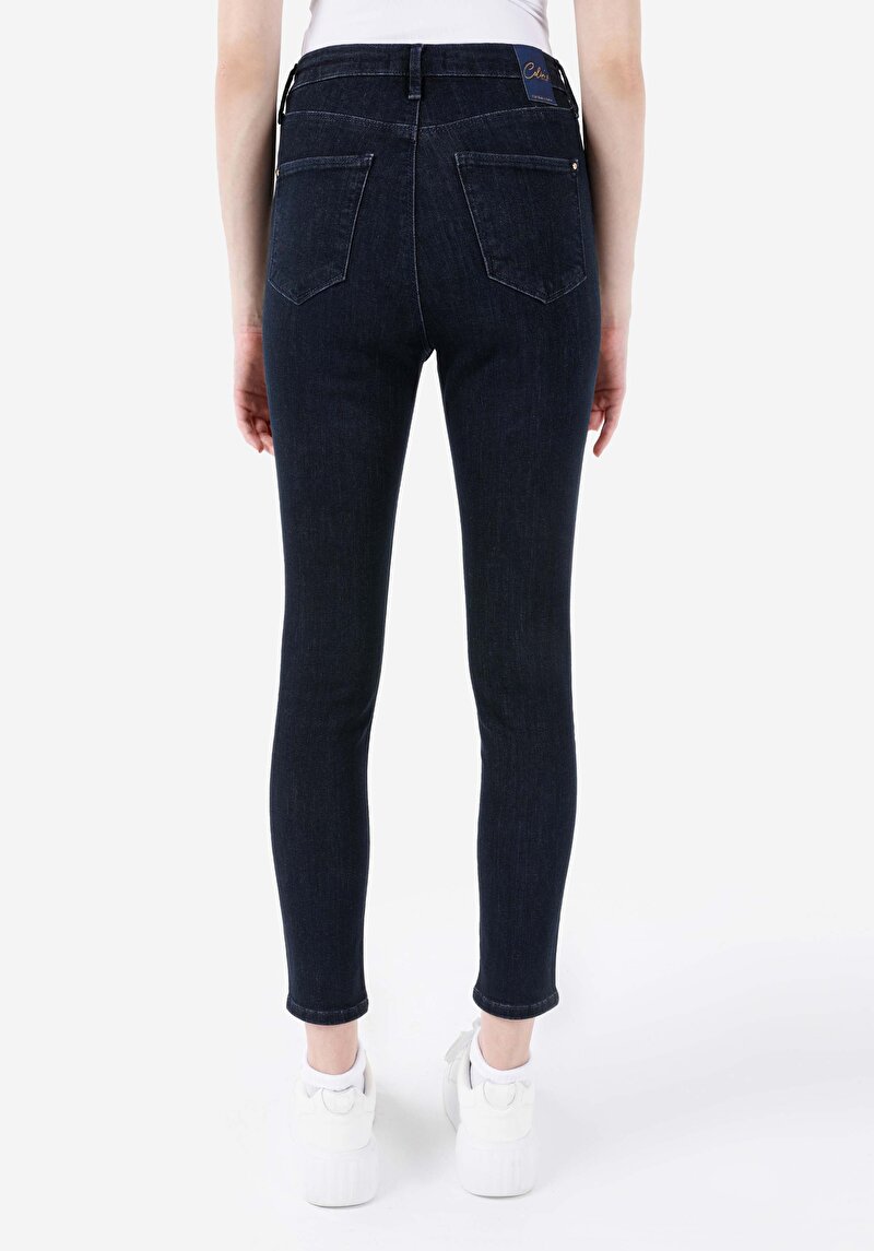 Skinny Fit Kadın Koyu İndigo Jean Pantolon