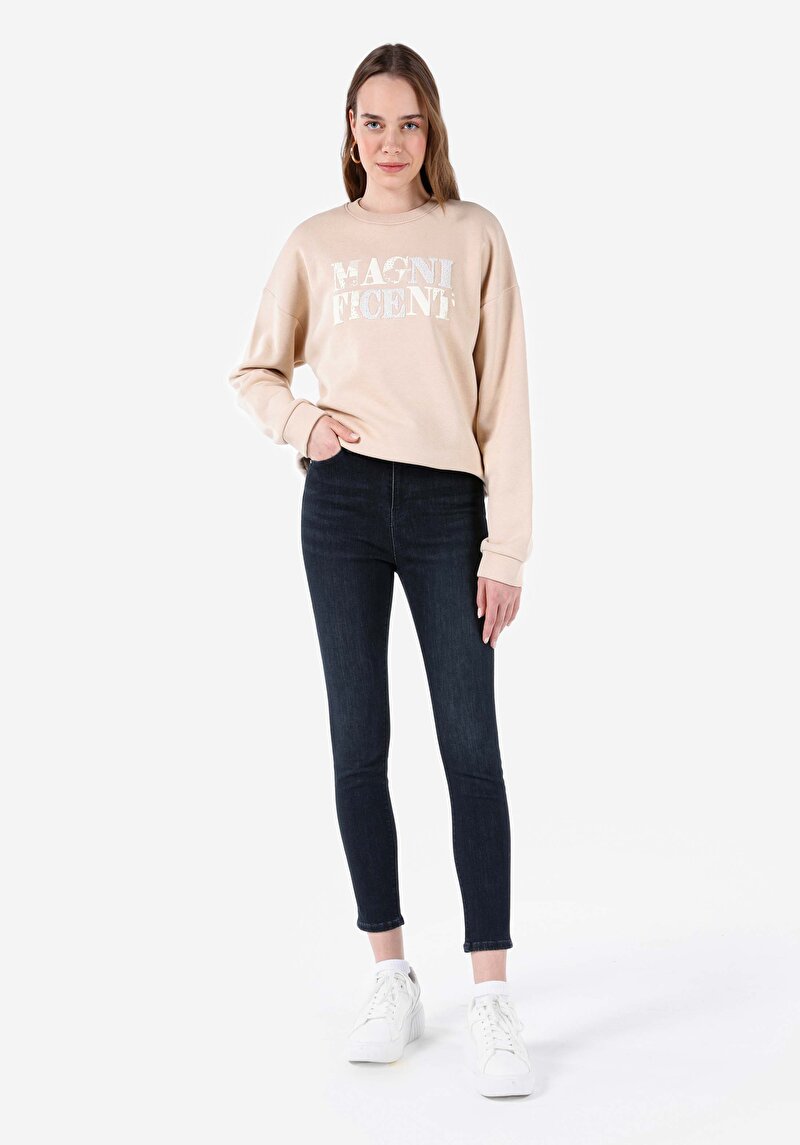 Skinny Fit Kadın Koyu İndigo Jean Pantolon