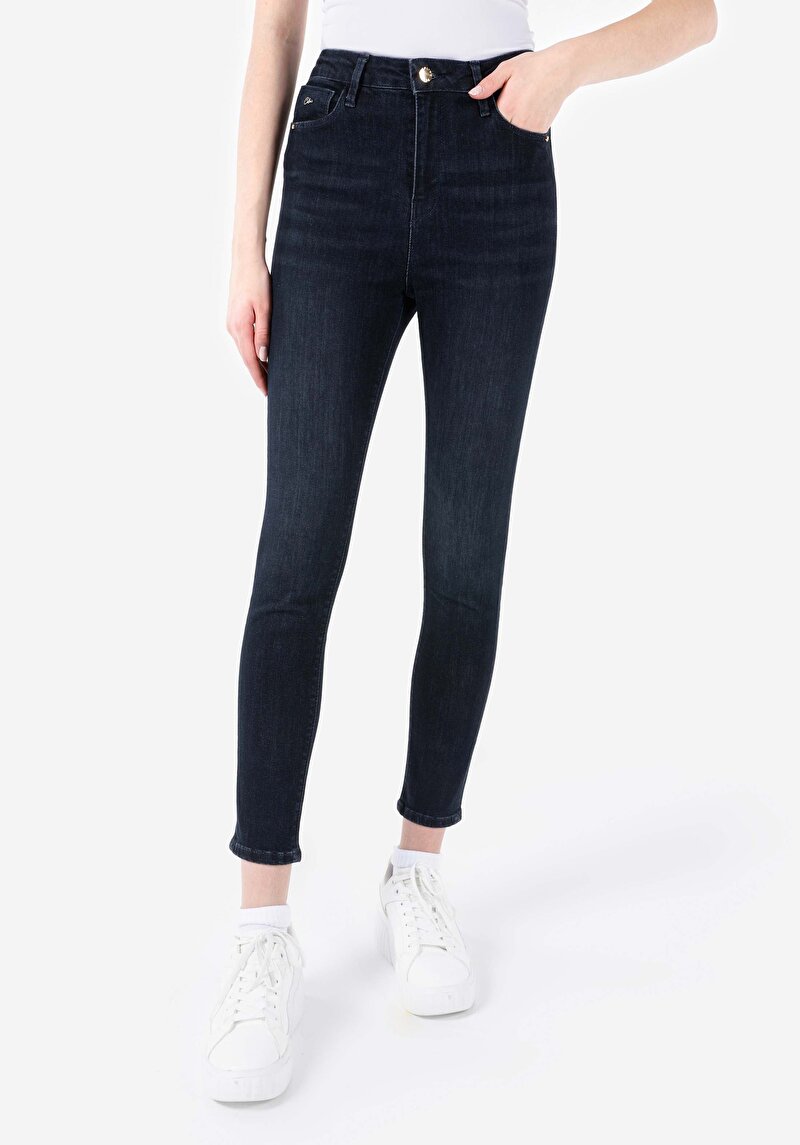 Skinny Fit Kadın Koyu İndigo Jean Pantolon