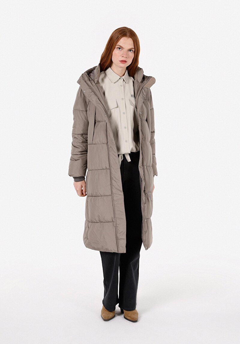 Regular Fit High Neck Kadın Kaban