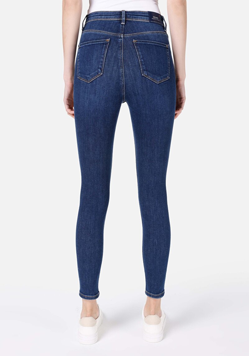Skinny Fit Kadın Koyu İndigo Denim Jean Pantolon