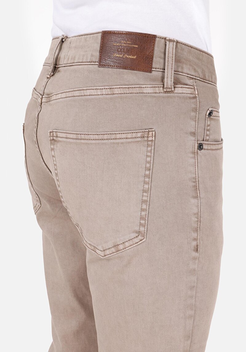 Straıght Fıt Orta Bel Düz Paça Erkek Bej  Pantolon