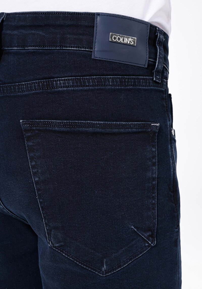 Skinny Fit Erkek Koyu İndigo Denim Jean Pantolon