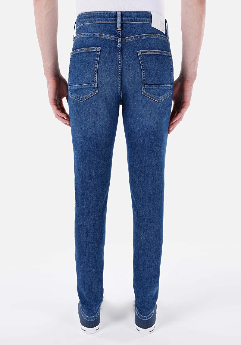 Skinny Fit Erkek İndigo Jean Pantolon