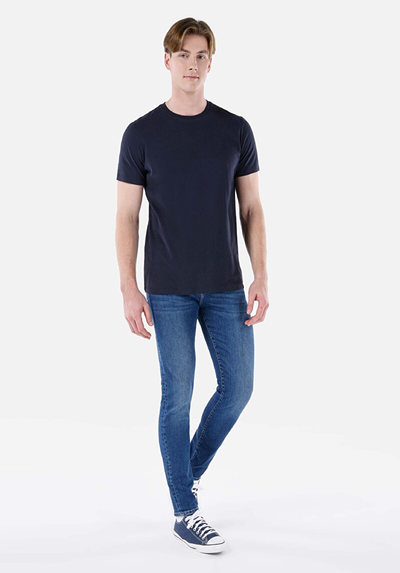 Skinny Fit Erkek İndigo Jean Pantolon