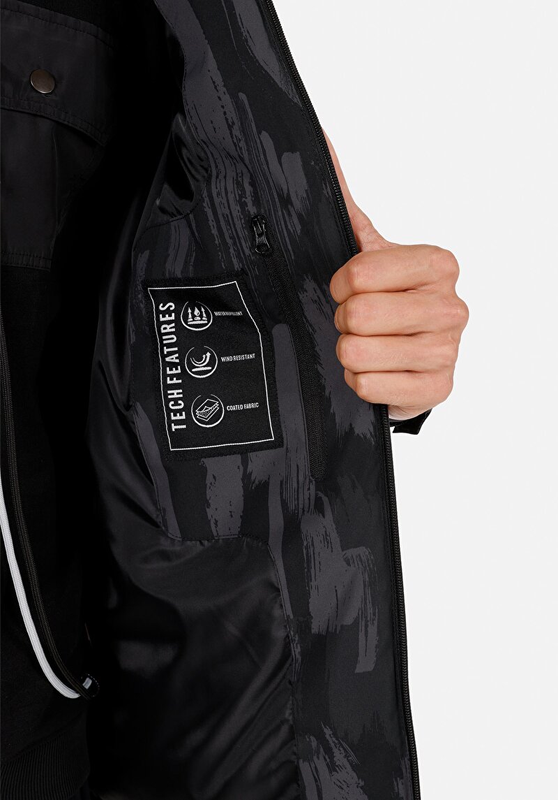 Regular Fit     Erkek Siyah Mont