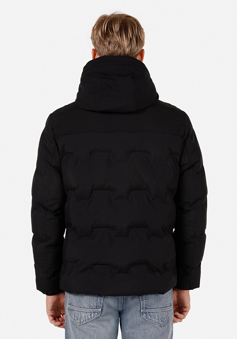 Regular Fit Erkek Siyah Mont