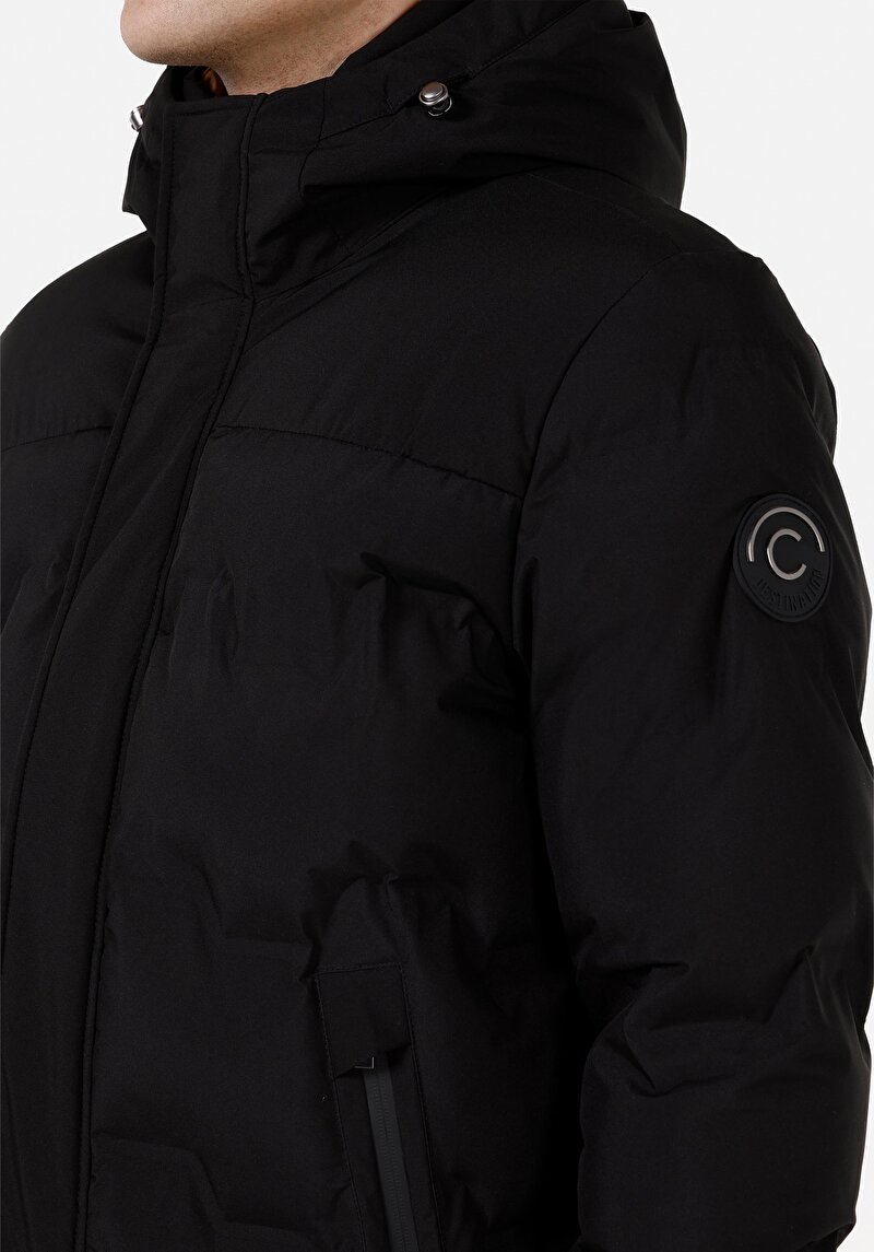 Regular Fit Erkek Siyah Mont